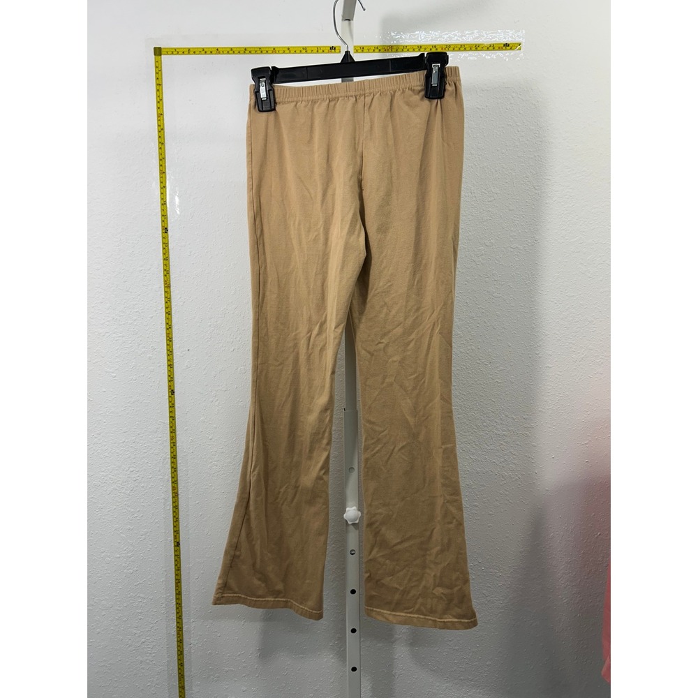 Tan Flare Leggings Elastic Waist Stretchy Bell Bottom Pants Camel Size 160